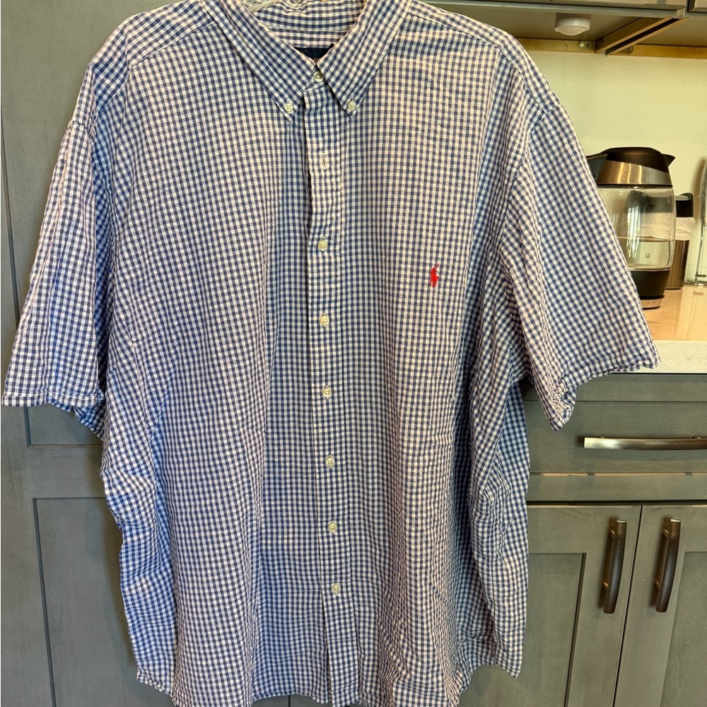 Ralph Lauren Blue and White Gingham Shirt